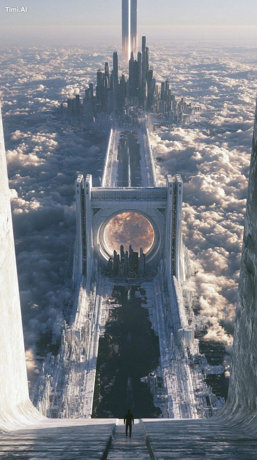 An epic, cinematic photograph. An epic vista reveals a Sovie