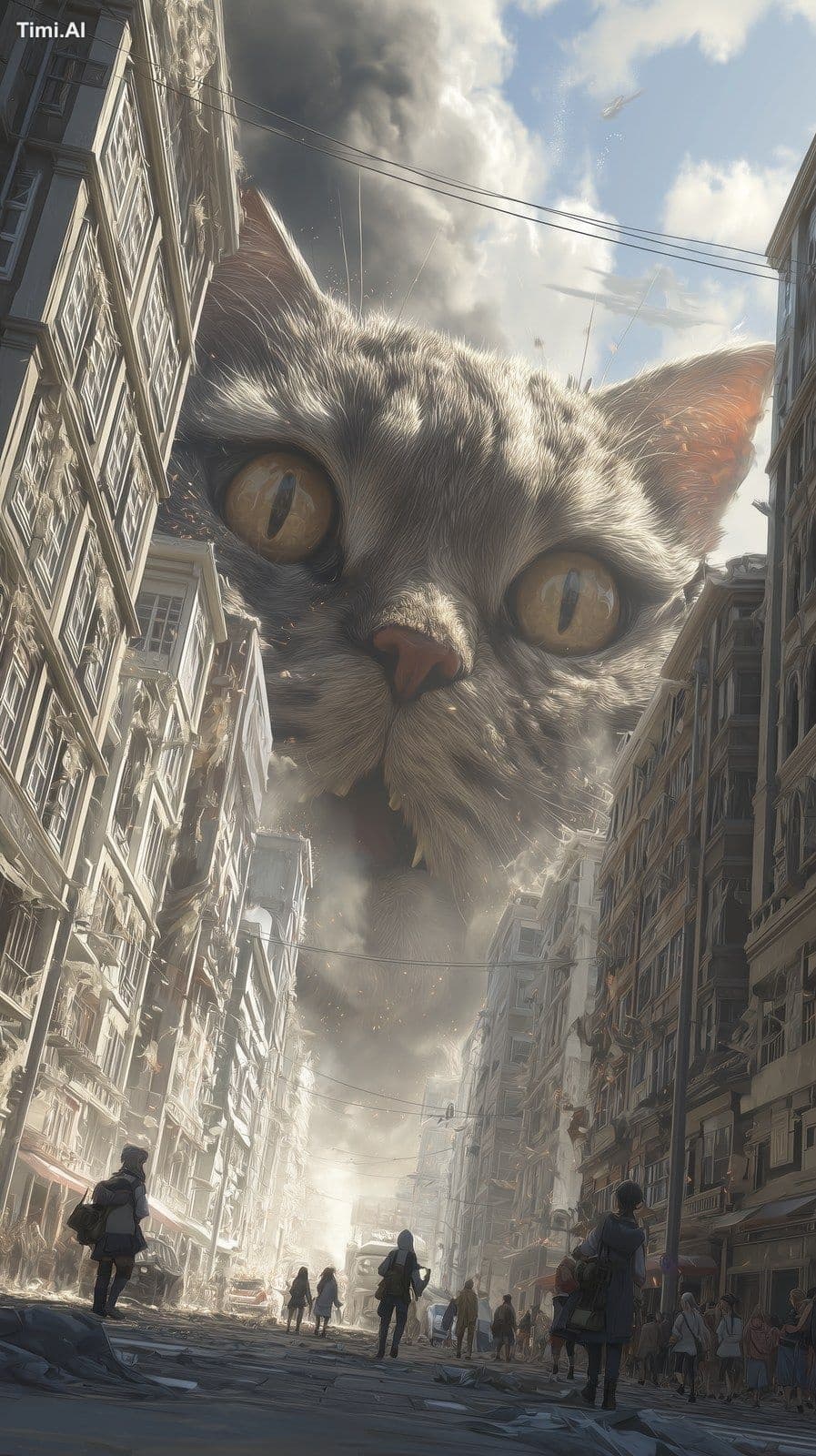A realistic cinematic scene from Attack on Titan but the ene