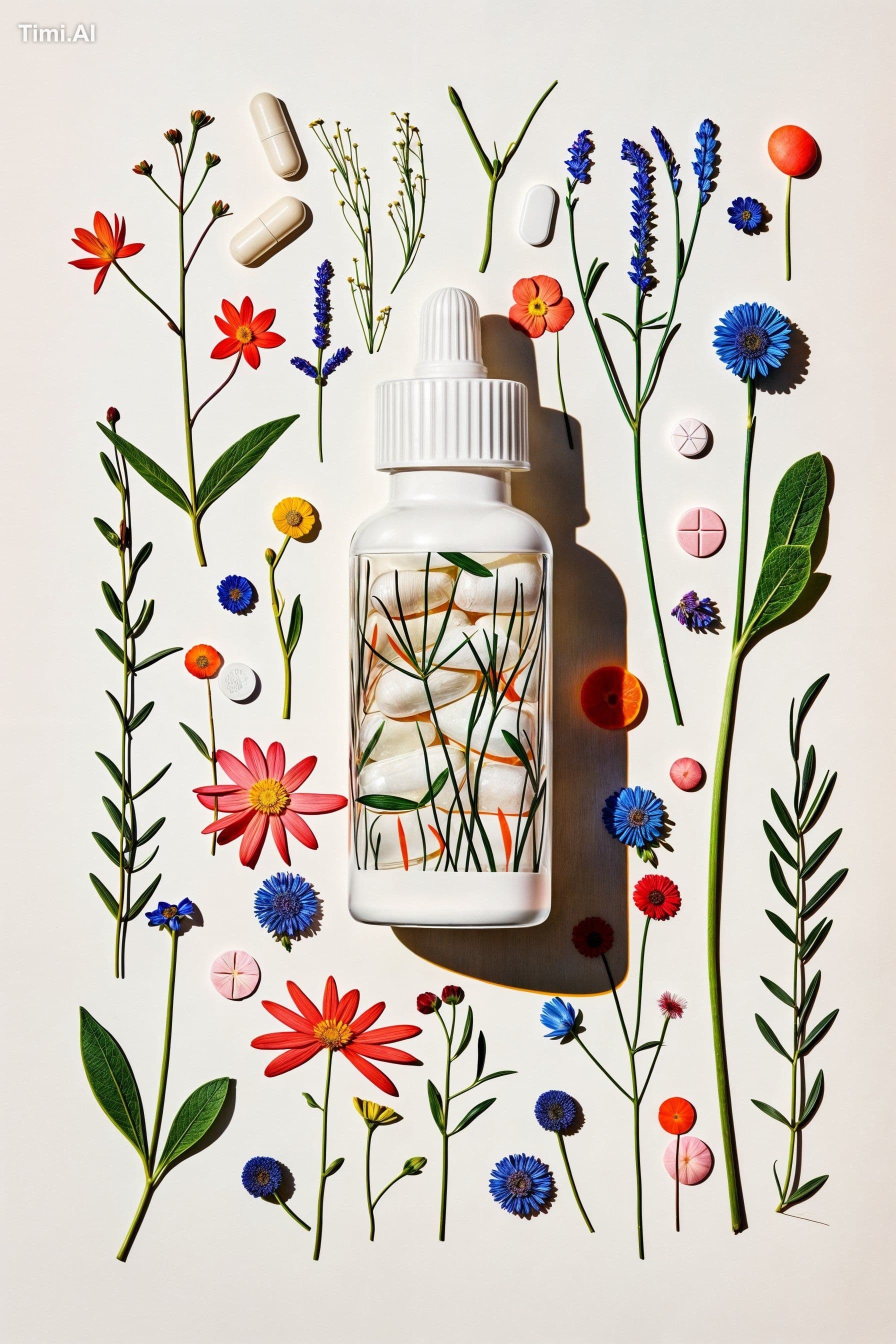 close up product photography of [a white cosmetic bottle] la