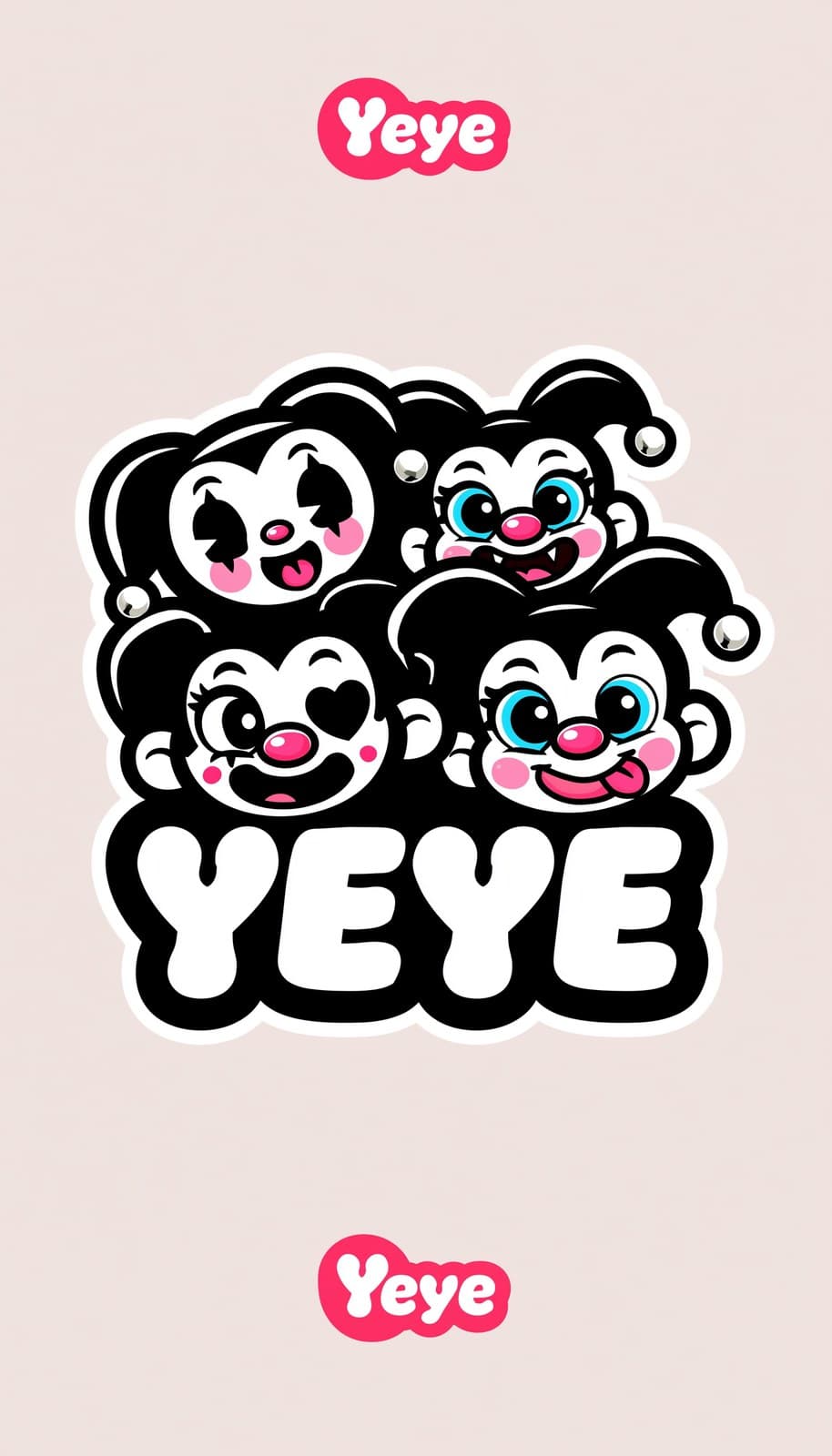Logo, minimalist style shape, adorable cartoon characters of