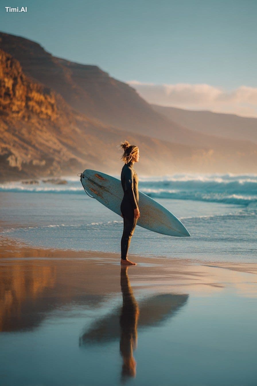 A vertical realistic photo of a young woman standing on the