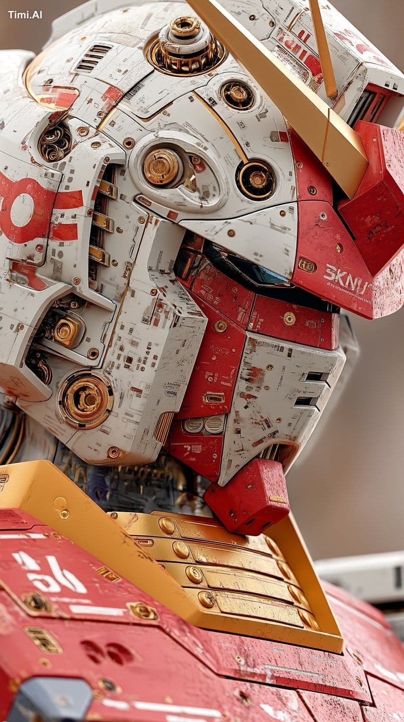 Ultra realistic, realistic expressions, gundam face, masterp