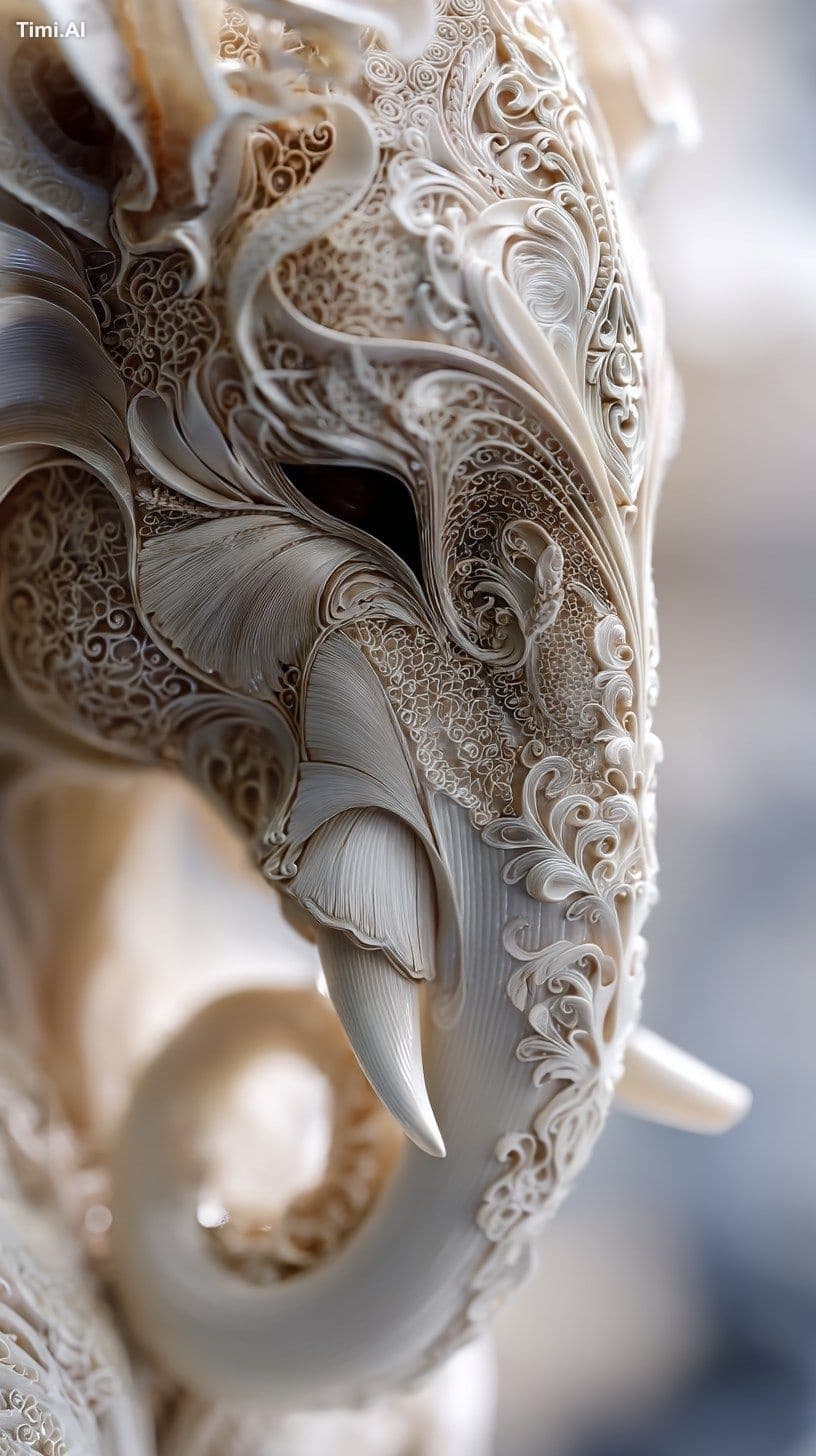 Goddess of love made out of ivory. 3D realistic and extreme