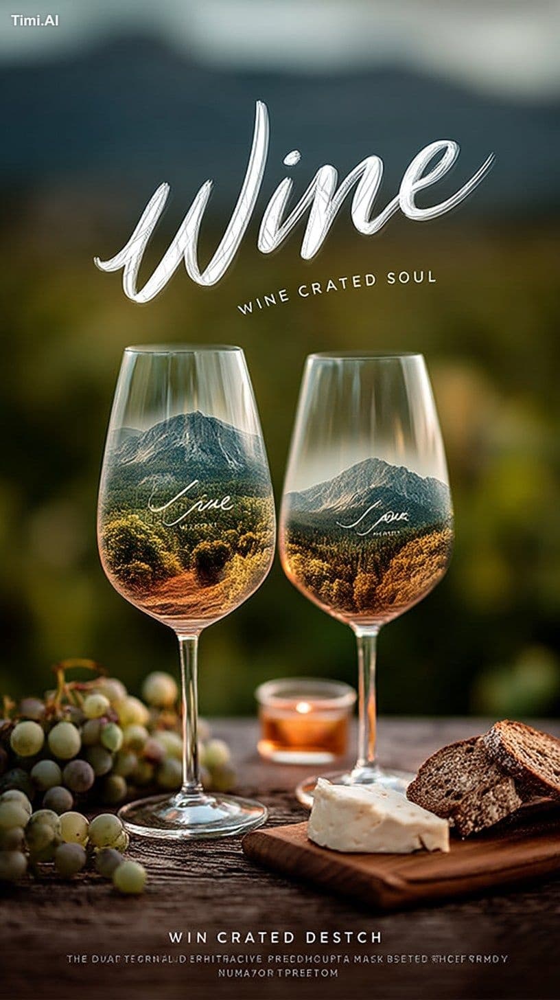 Elegant logo design for a winery, featuring the word 'Wine'