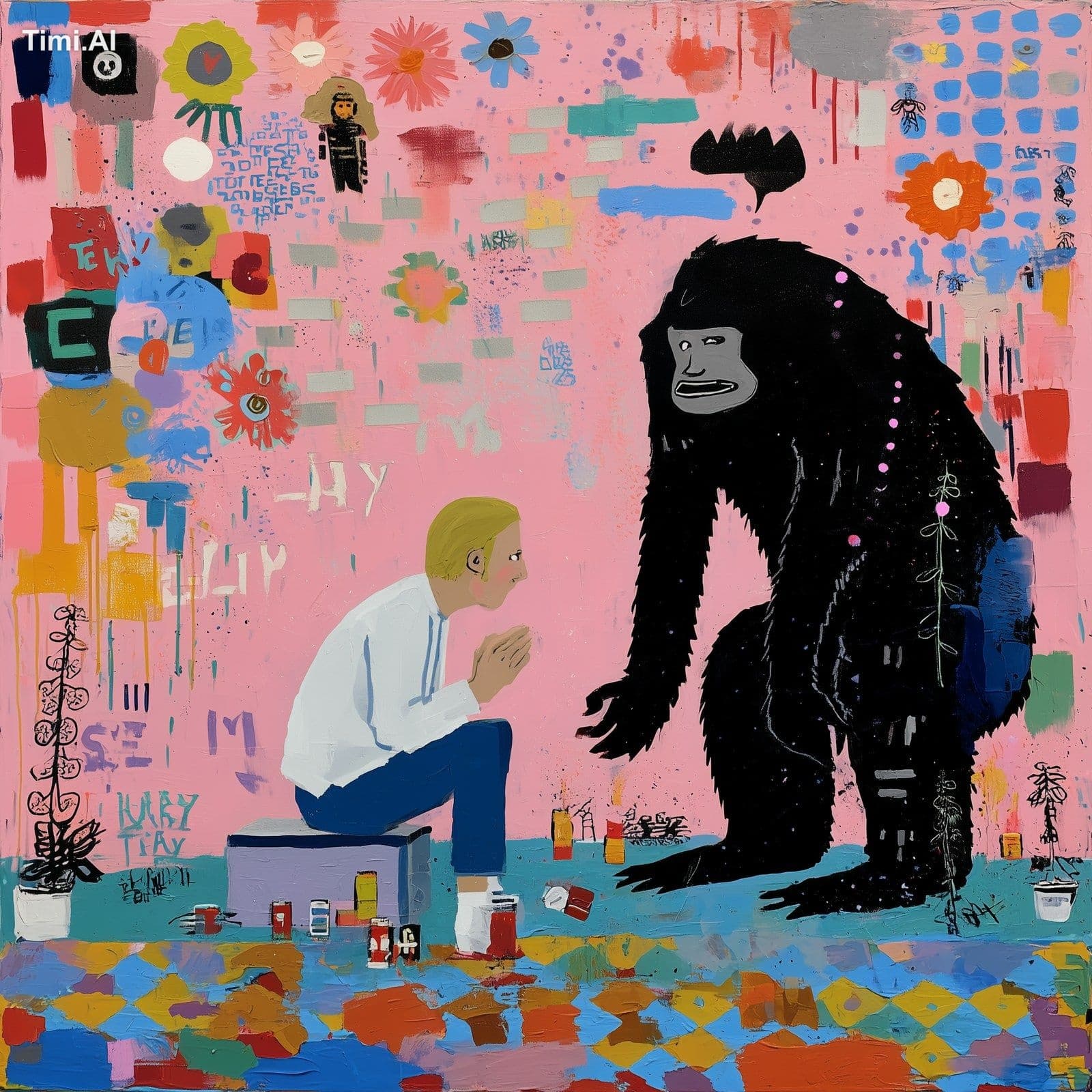acrylic painting depicting the japanese concept of omoiyari