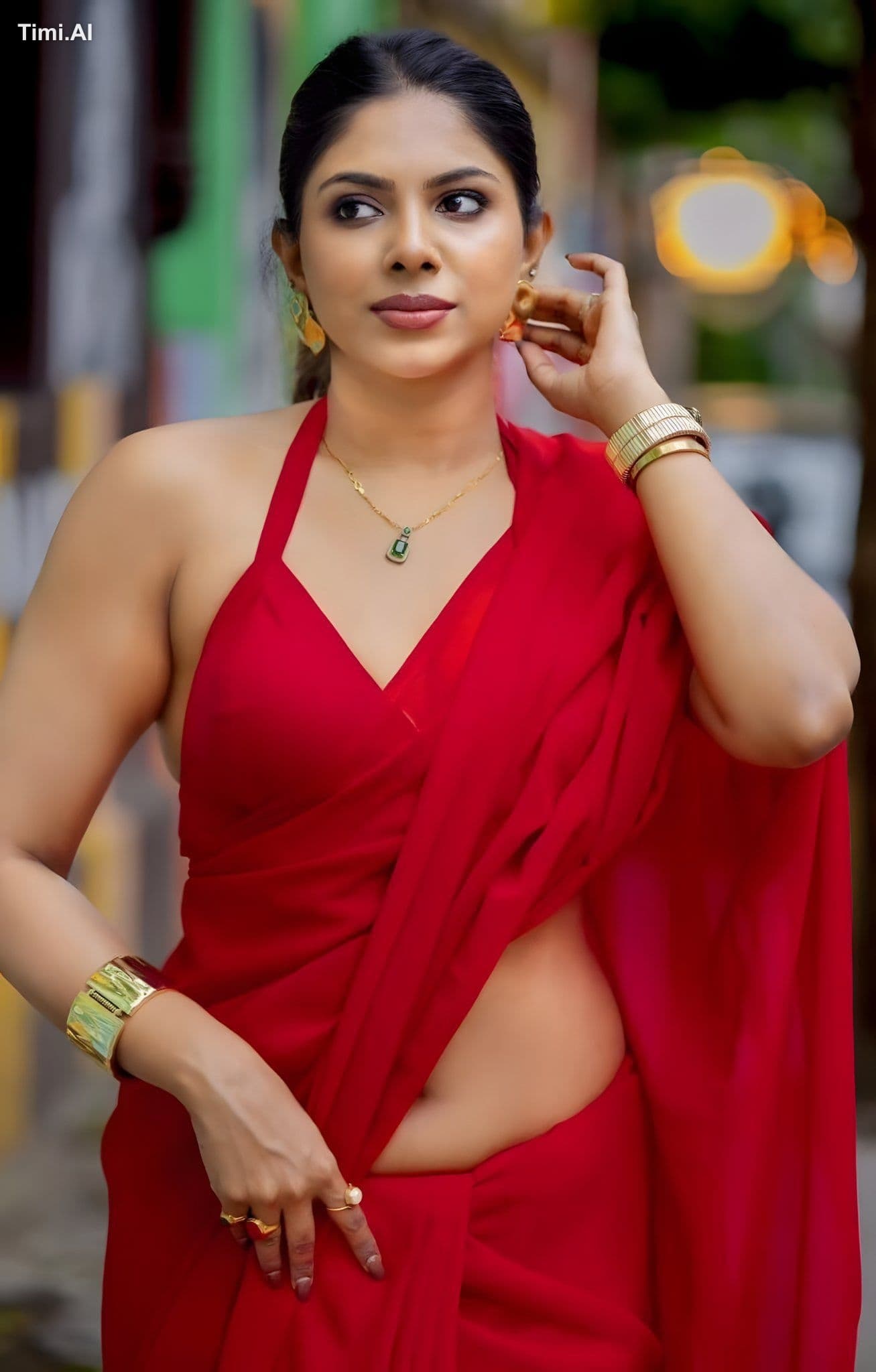 A stunning young Indian woman in her mid-20s with flawless w