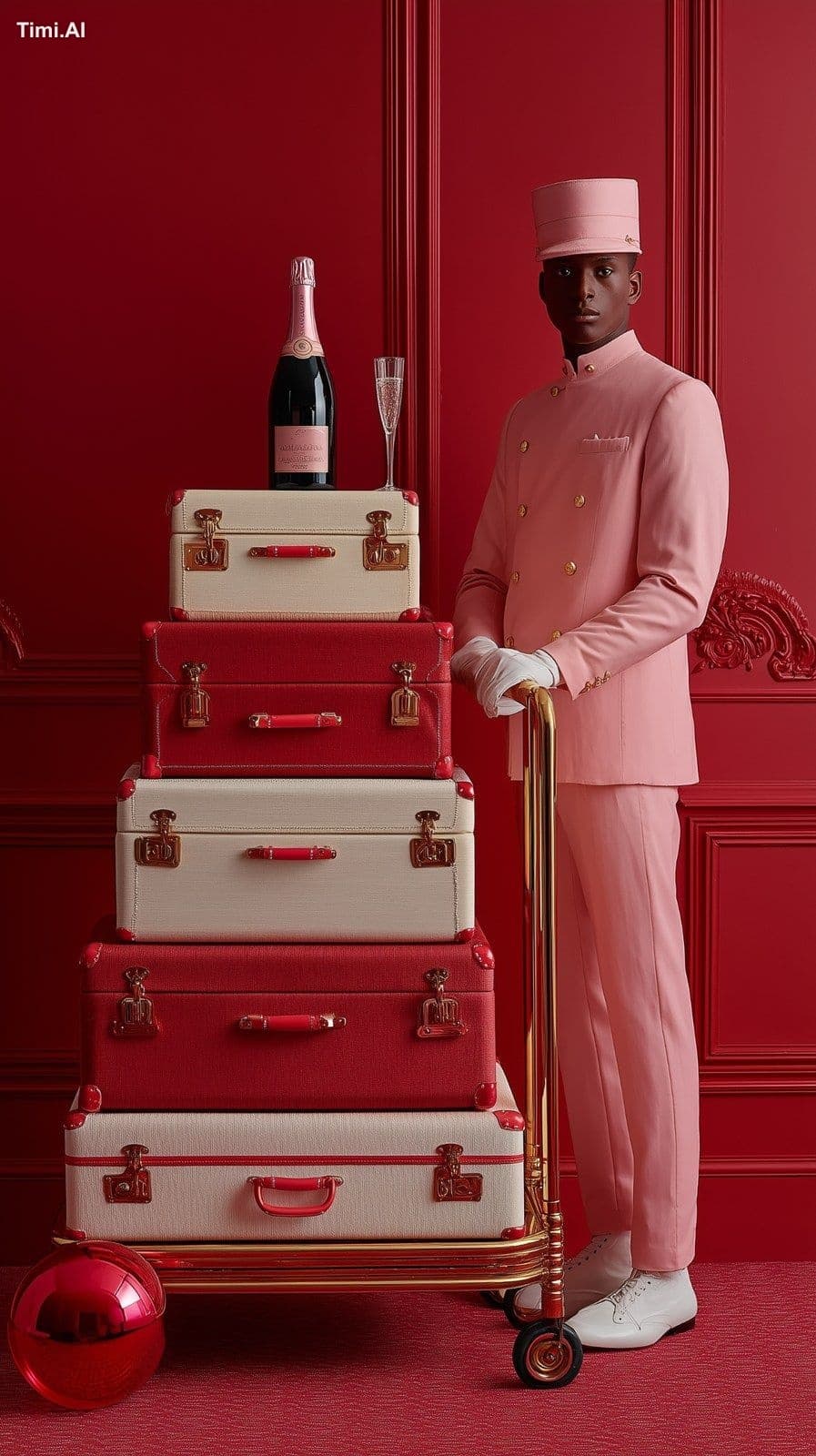 hotographie de produits luxueux présentant une pile de bagag