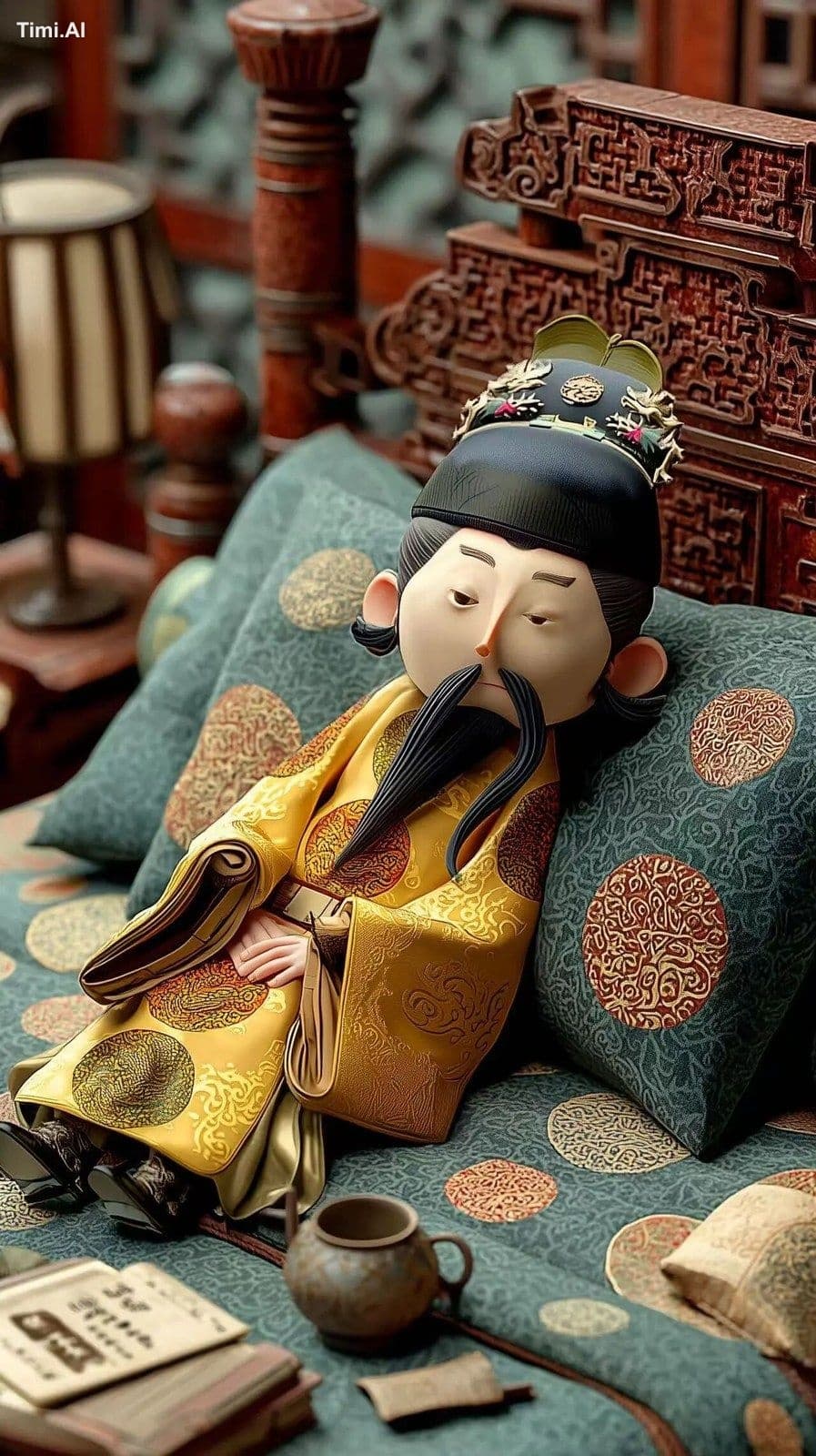 On a summer night in a Ming Dynasty royal bedchamber, the ca