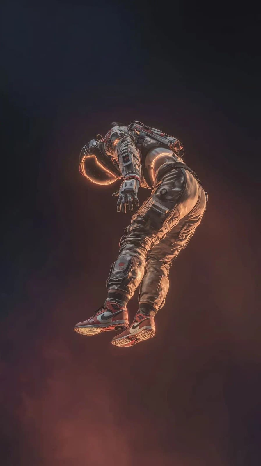 Cinematic hyperrealistic astronaut floating in outer space u