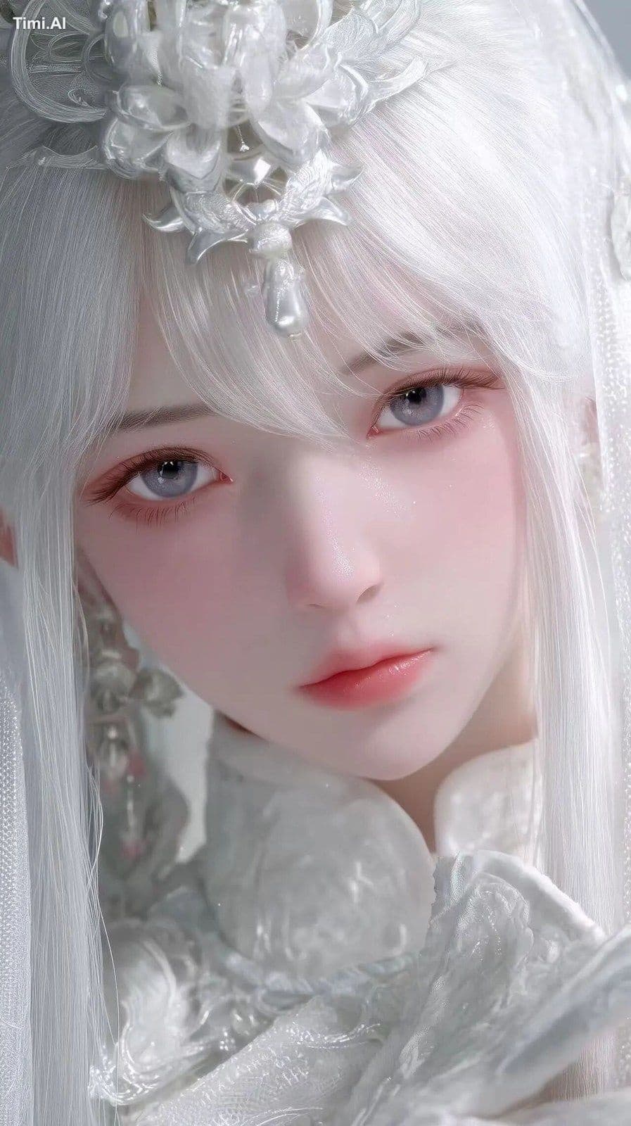 Perfect facial features of a Chinese anime female character,