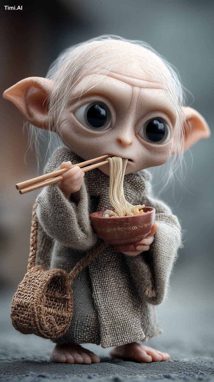 an adorable and cool awesome posed Gollum in movie The-Lord-
