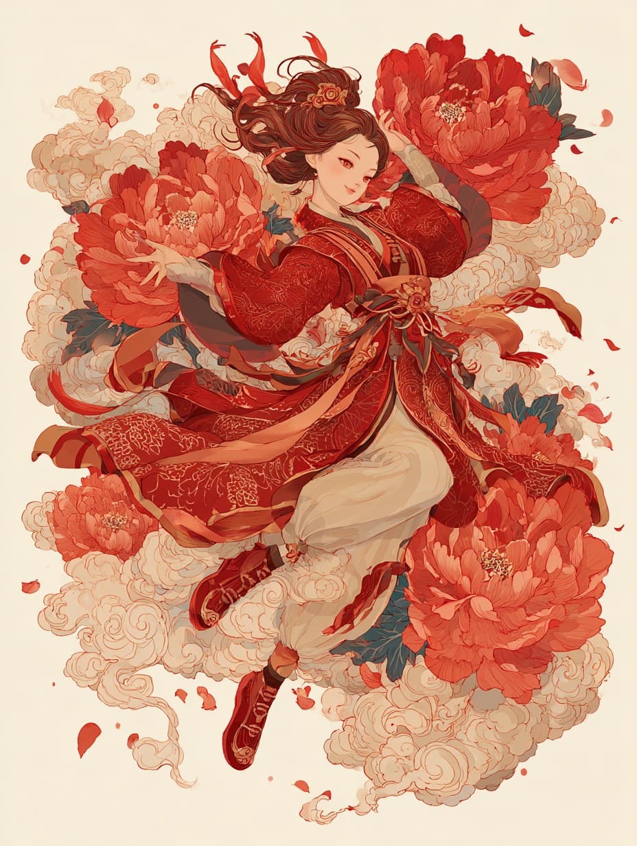 Guochao style illustration of a [Zodiac] character, wearing 