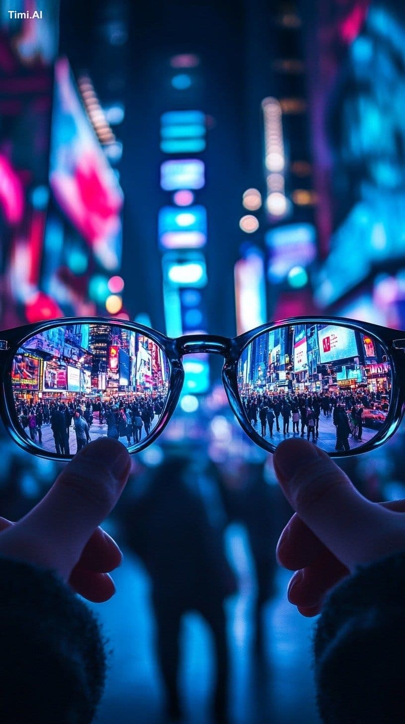 Realistic photography, a close-up of glasses held in both ha