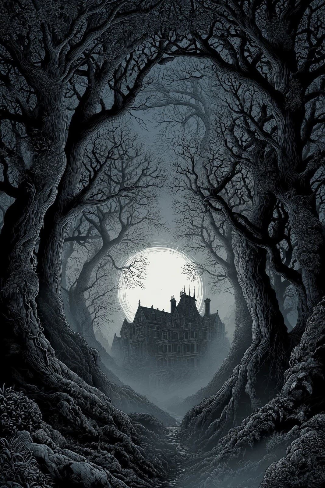 Medieval engraved semi-abstract Movie poster inspired by the