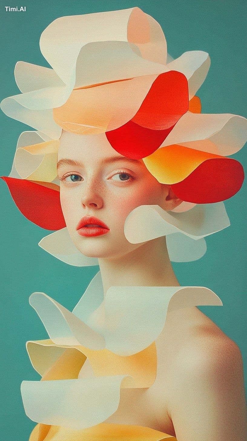 Magazine cover. Papercraft lightbox portrait --chaos 50 --ar