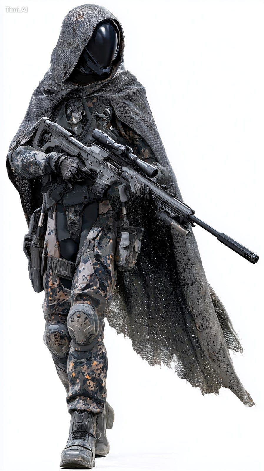 concept art of a nimble phantom recon scout, wearing lightwe