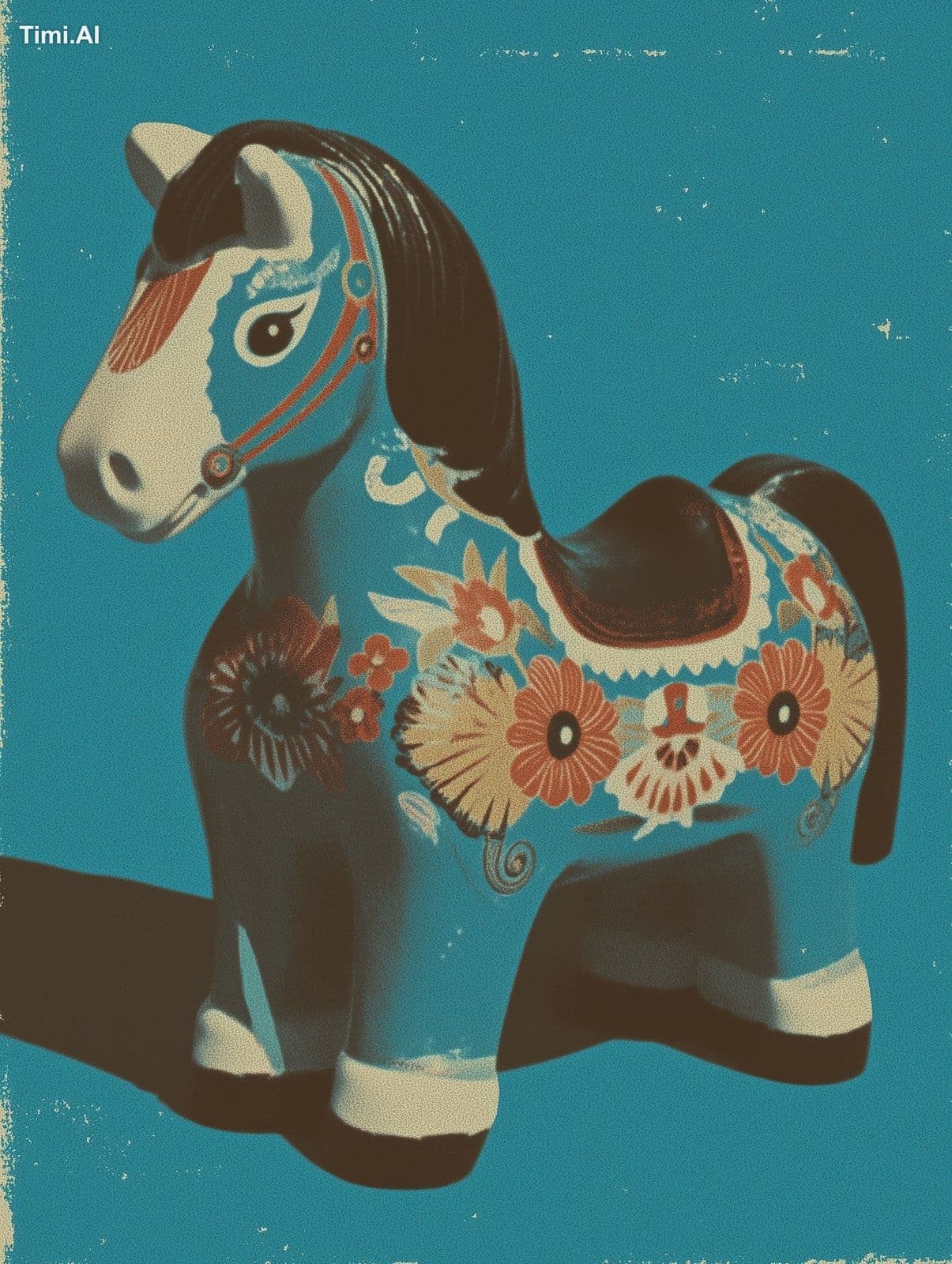 Toy horse inspired by the Chinese Zodiac animals, crafted as