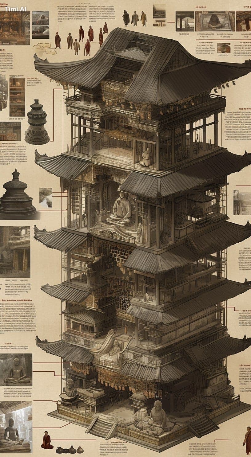 The ancient Chinese architectural structure of the Temple bu