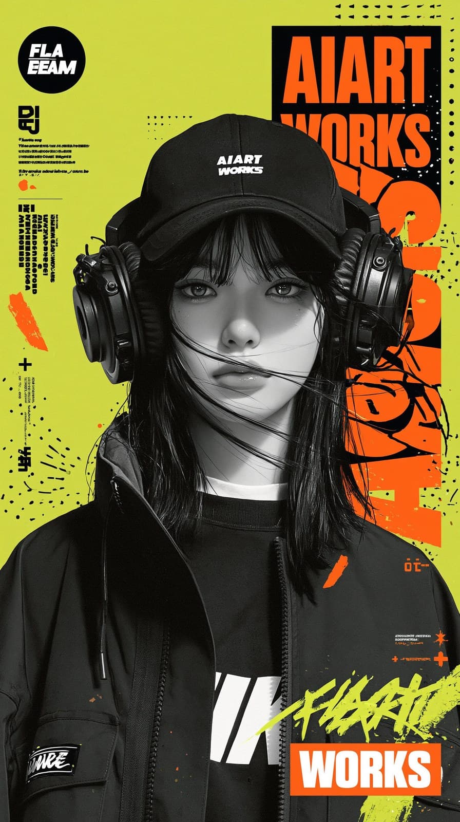 Asian Female DJ Artist profile sharepic, the name of the DJ