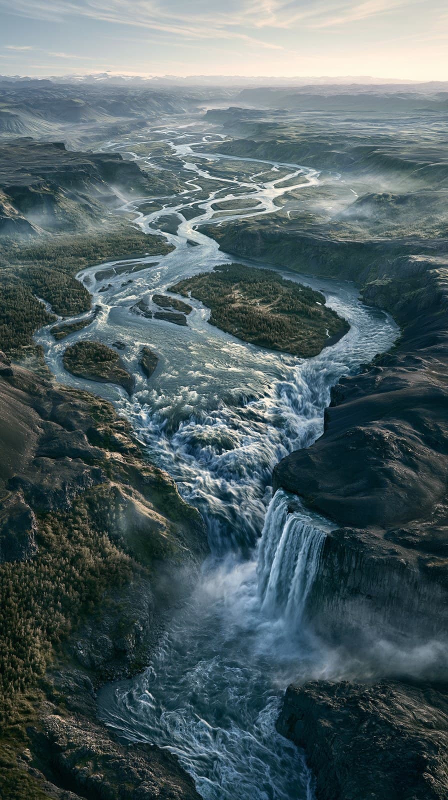 ultra-realistic wide-angle aerial nature documentary photogr