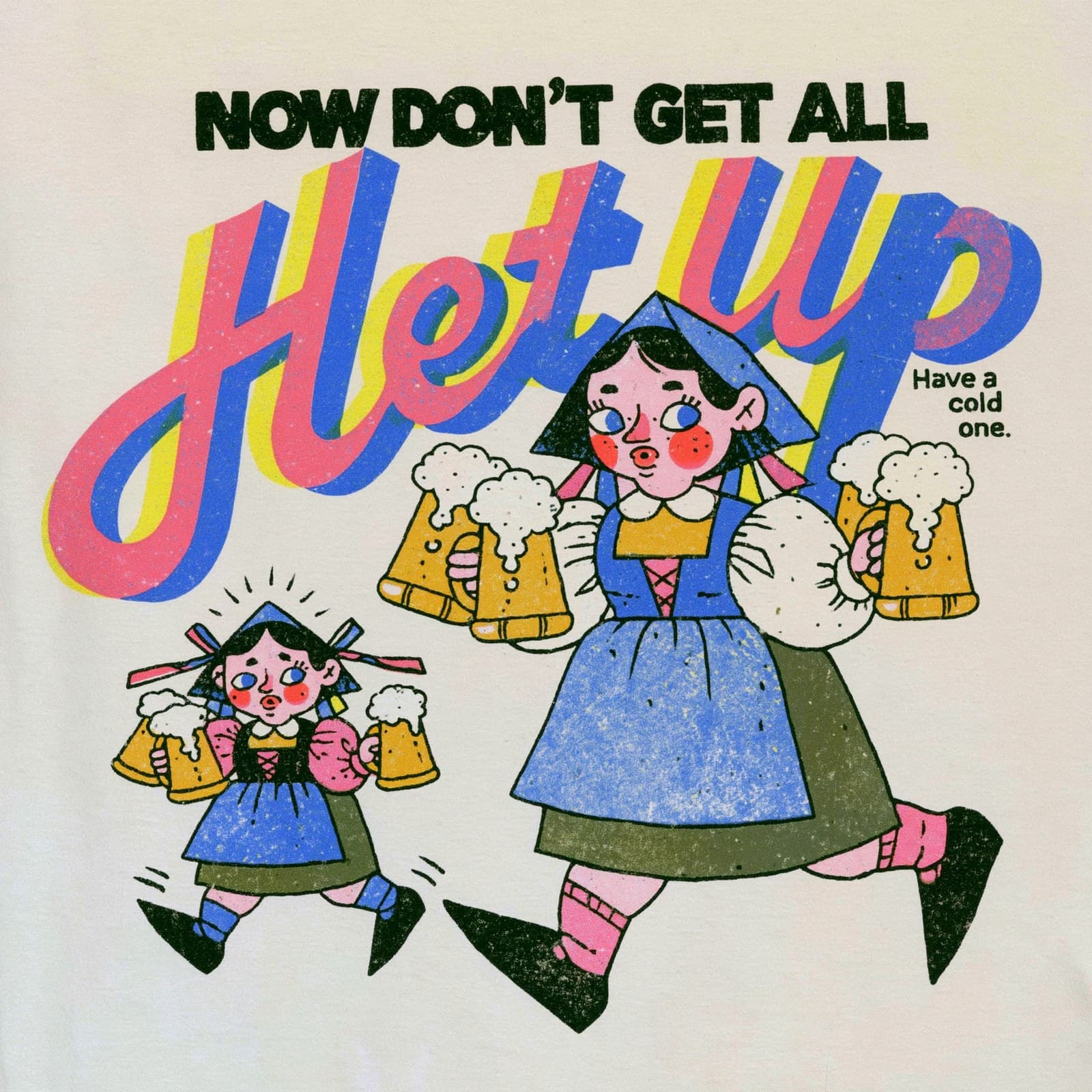vintage Pennsylvania Dutch niche humor t-shirt graphic, asym