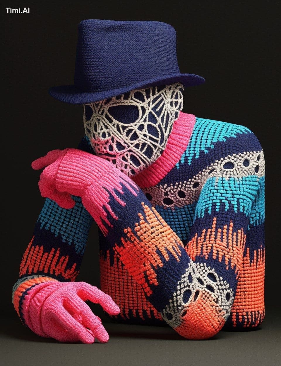 Freddy Krueger Amigurumi, inspired by the works of Yayoi Kus