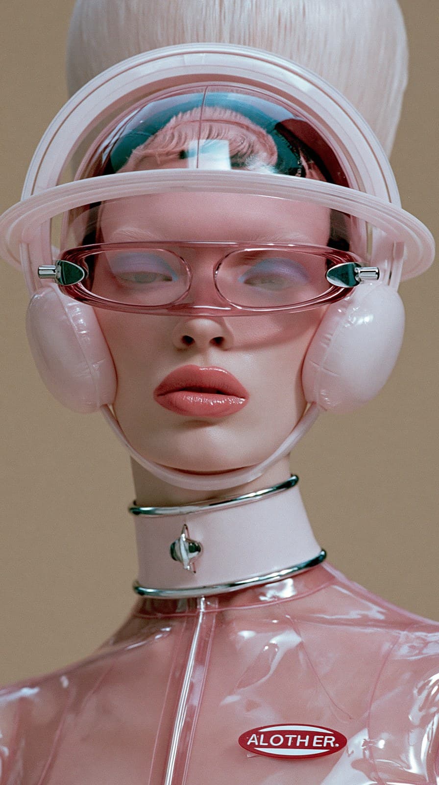 high fashion editorial portrait of "ORBITAL DOLL" sunglasses