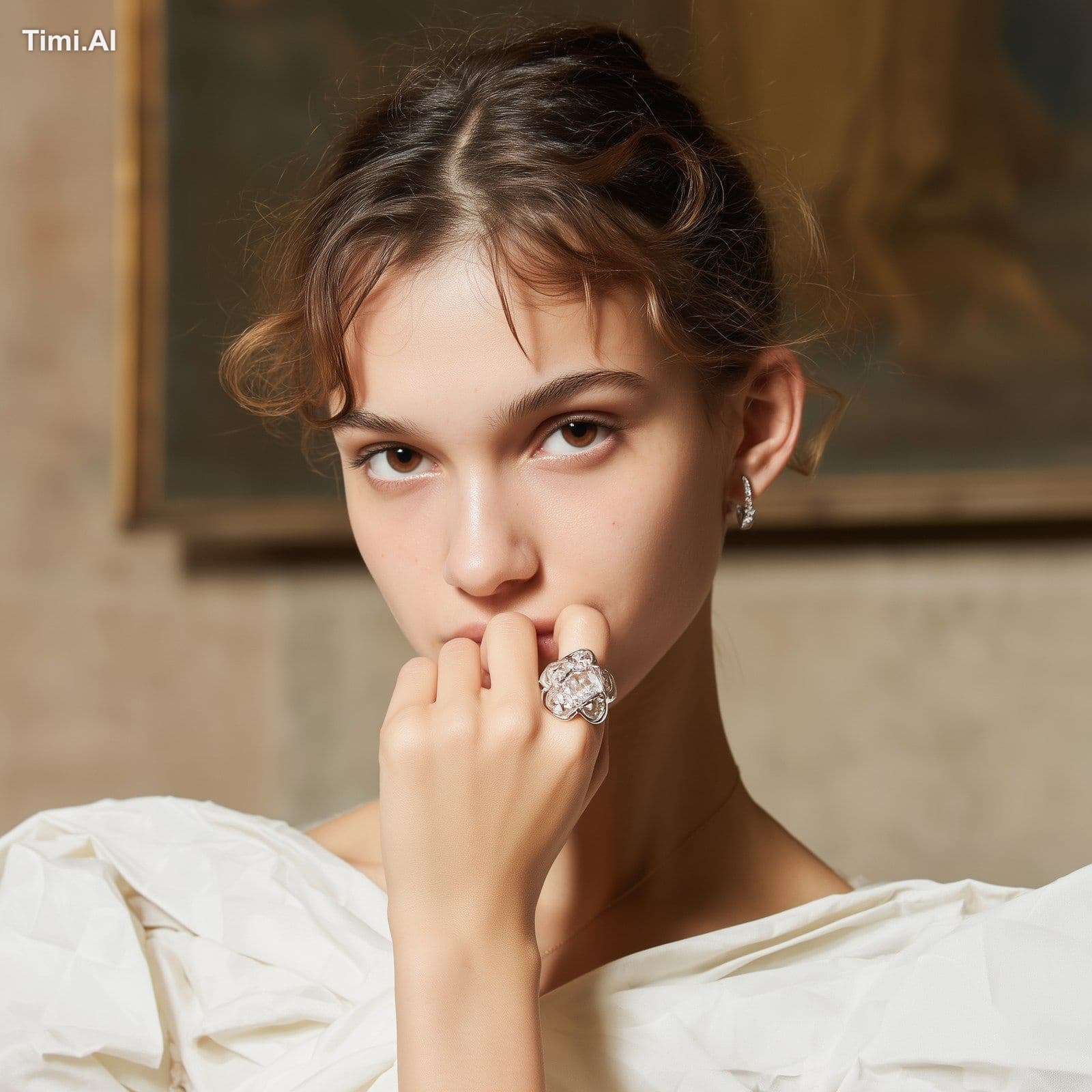 https://s.mj.run/gRyCxUdwAvg a woman wearing a white dress,