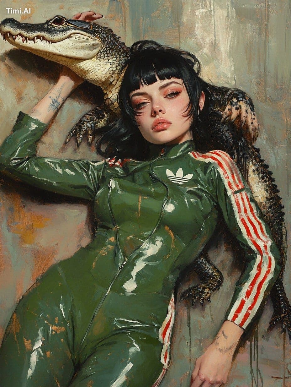 A hyper-realistic painting of a beautiful young woman with b
