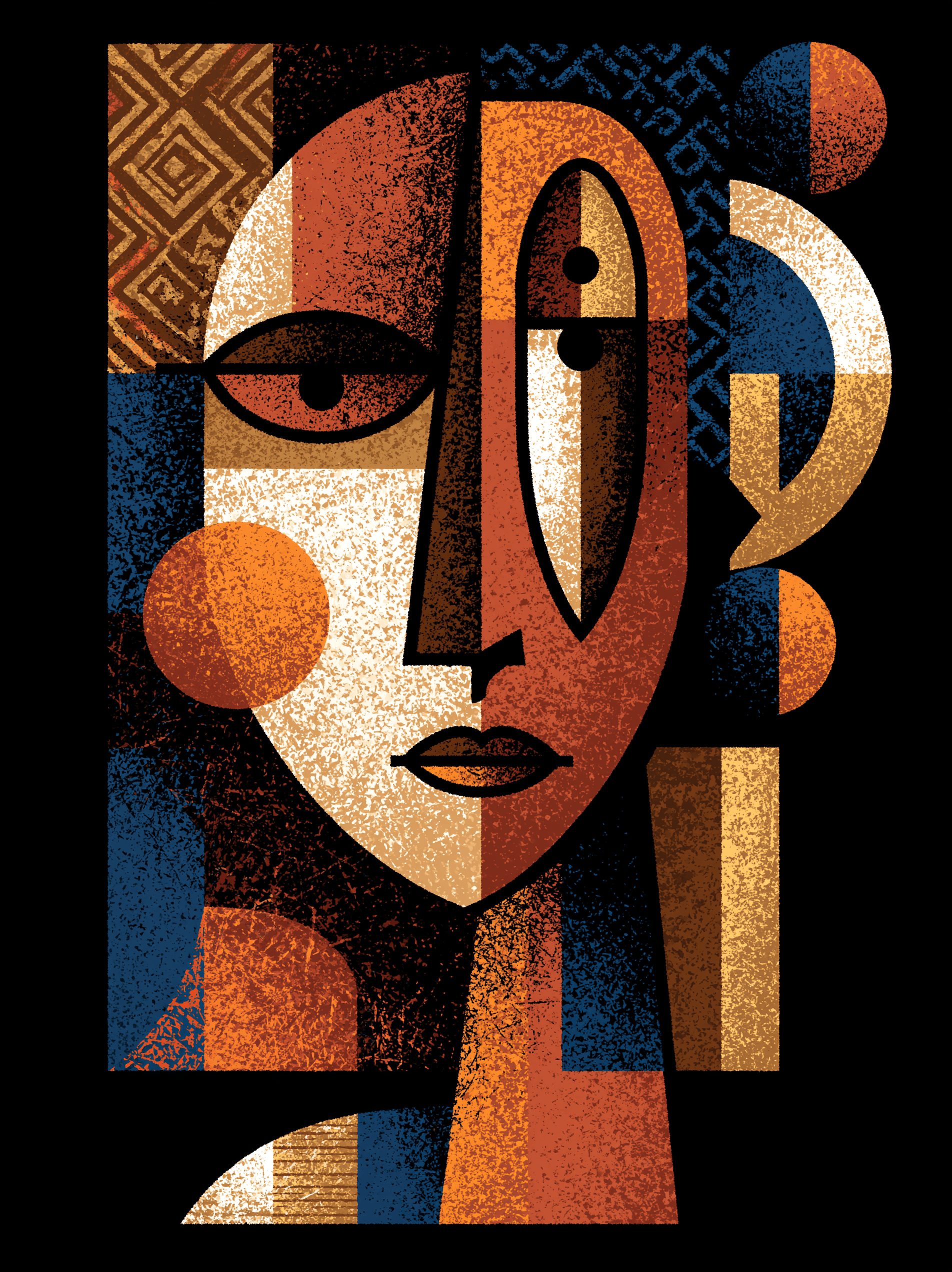 Here's an African-inspired rewrite that keeps the cubist-kaw