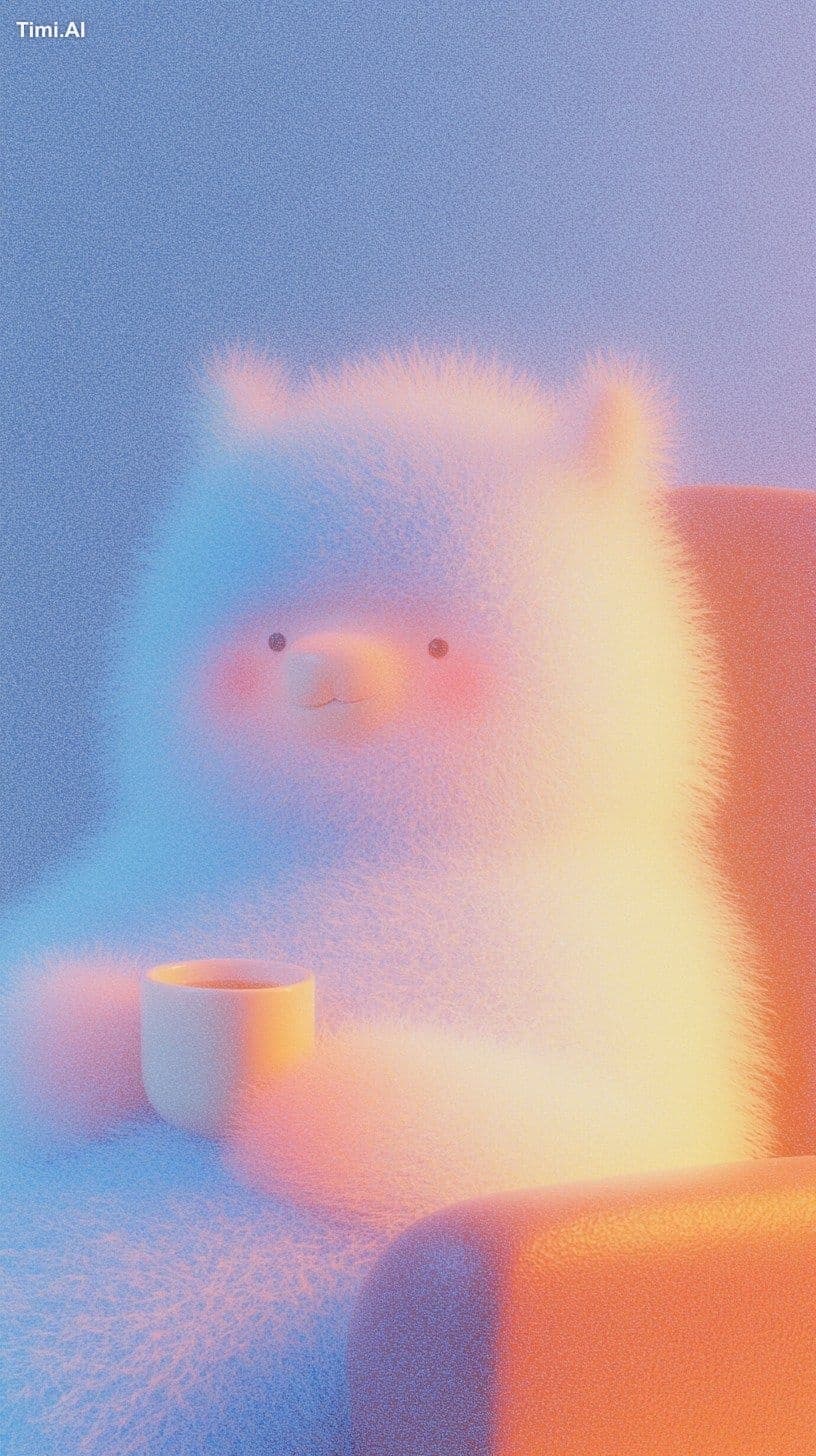 cute chubby fluffy llama, a contented expression, lying on t