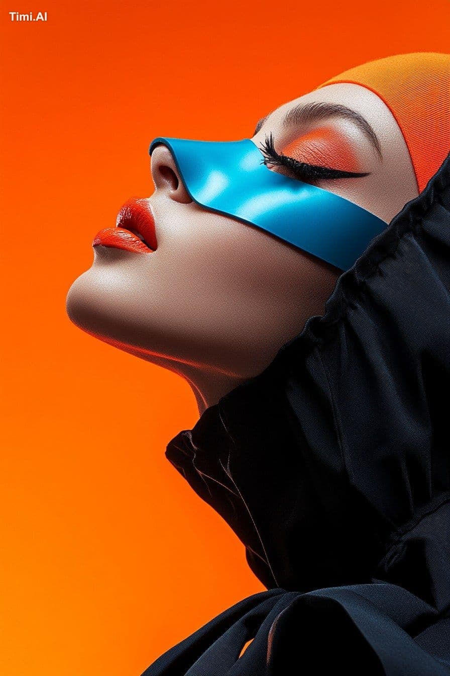 Multiple pose sheet asset Portrait photography, VR blue mask