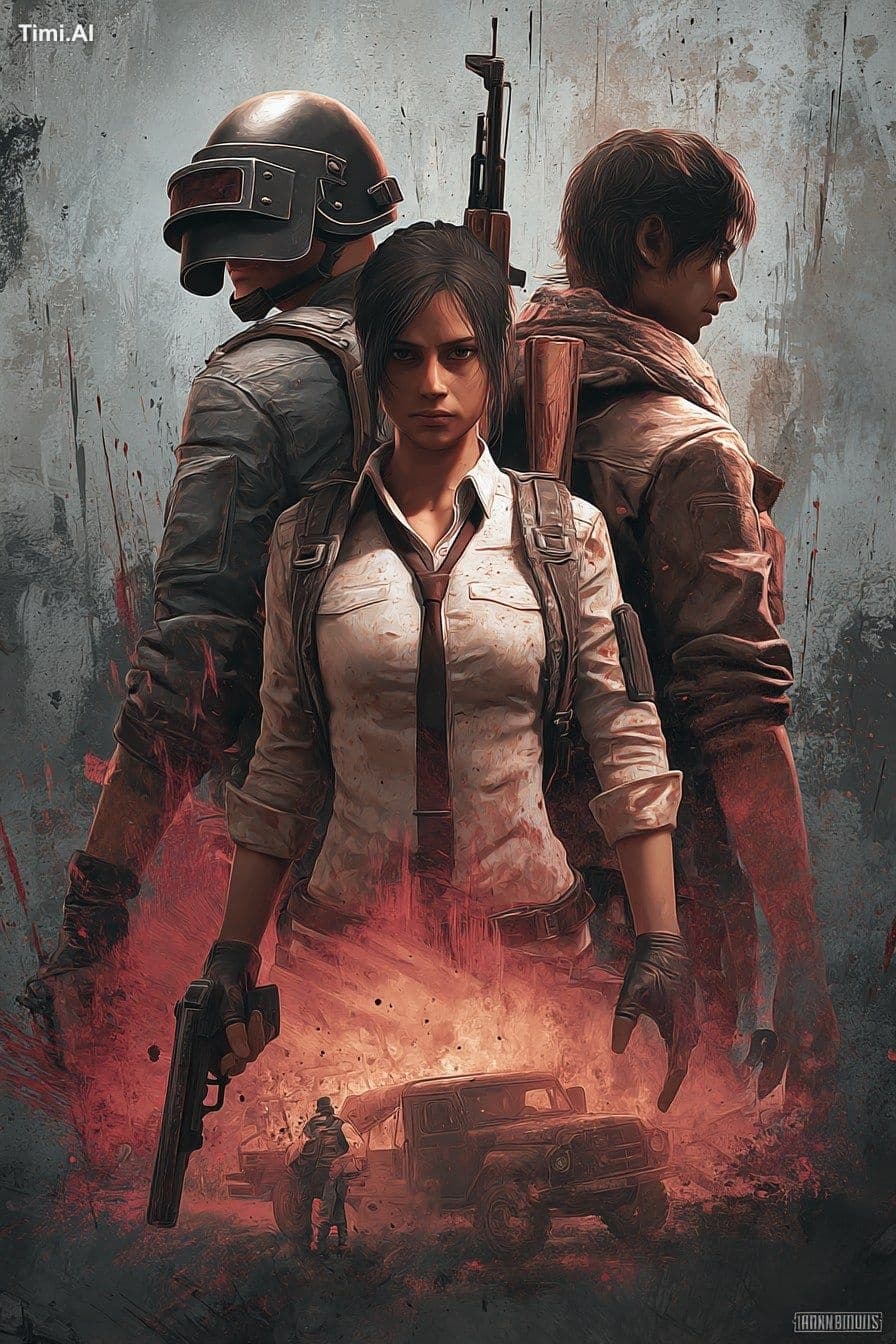 game poster, PUBG: Battlegrounds, HD --ar 2:3 --v 7