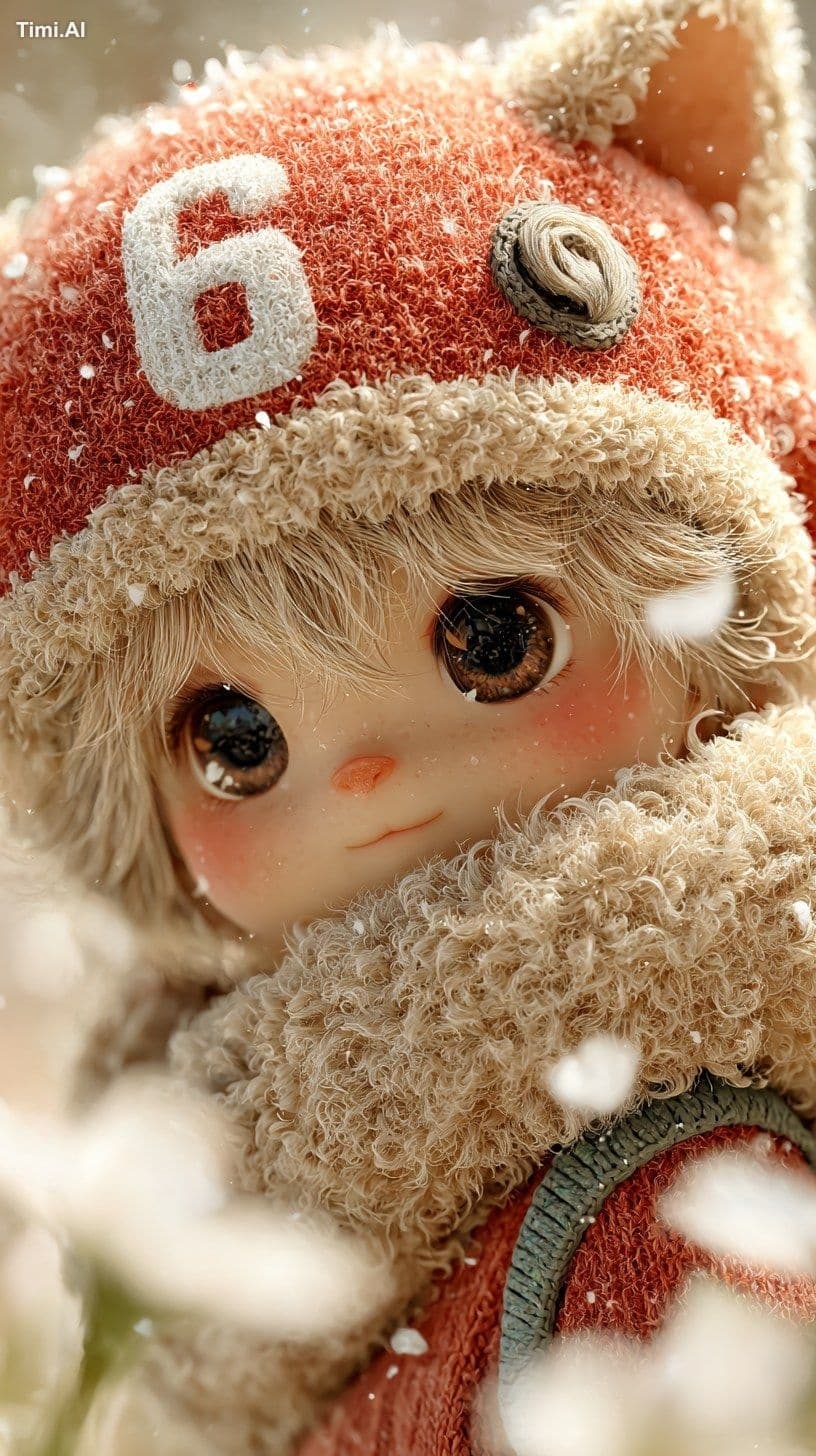 A dreamy close-up shot features the adorable face of a littl