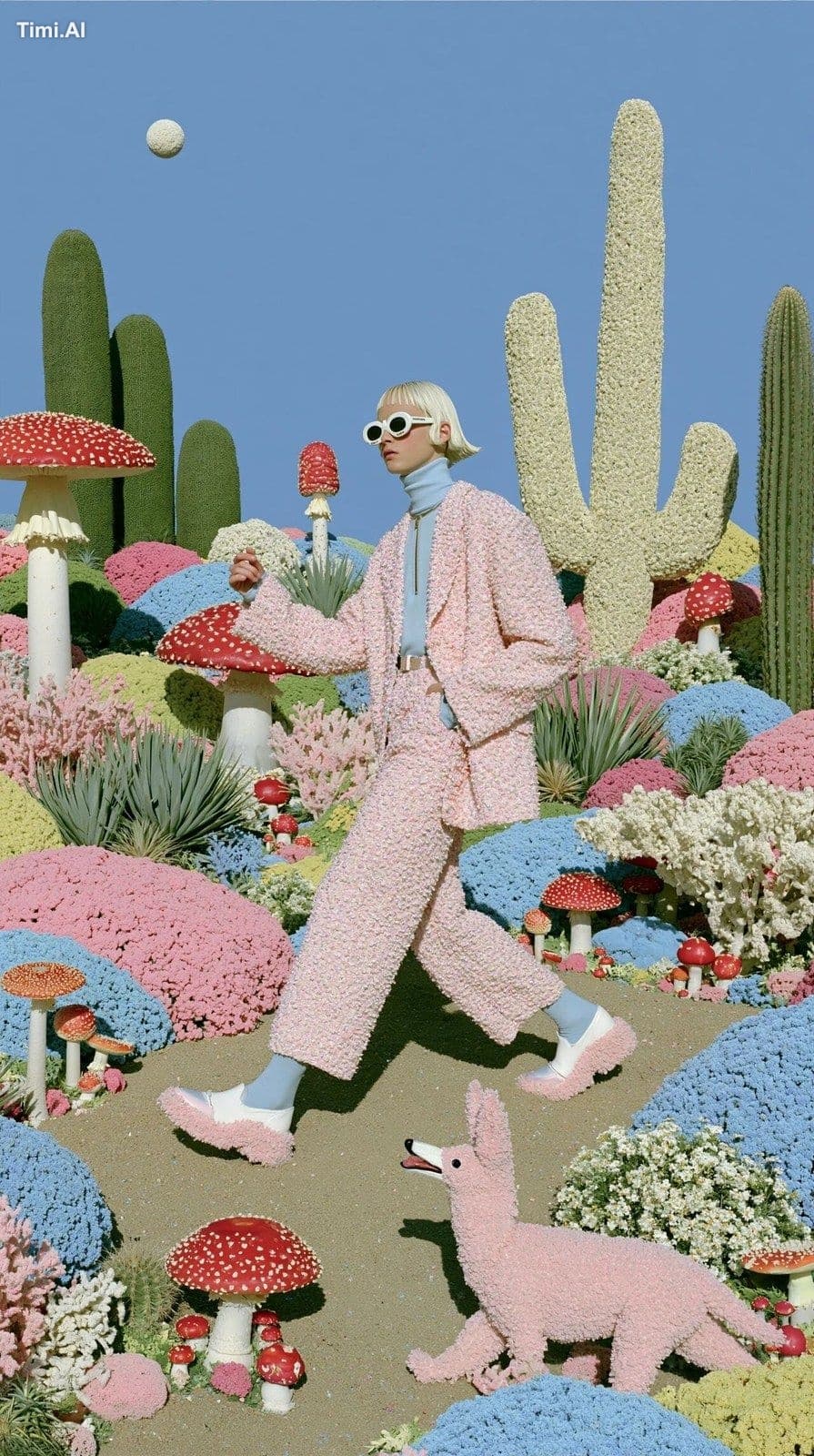 dancing in a pastel dream, strange garden, soft apocalypse. 