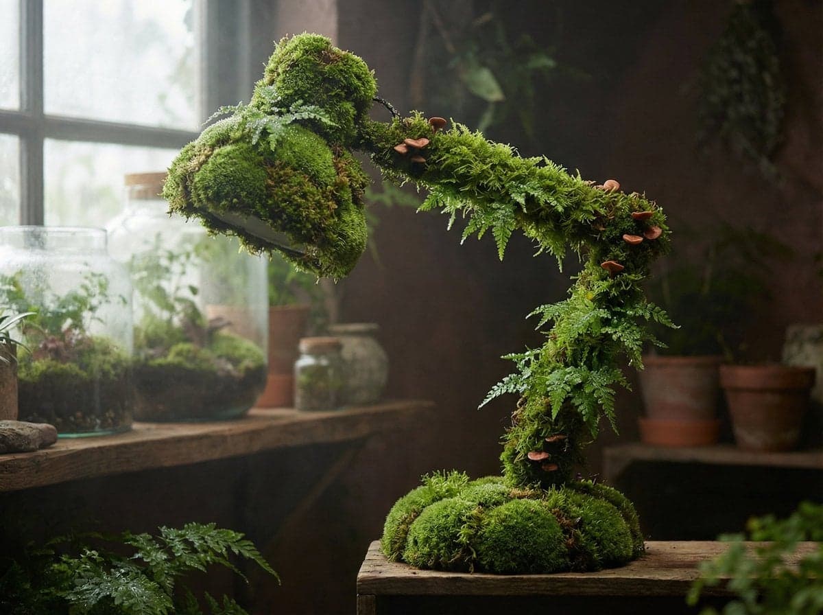 A [PRODUCT] rendered as if entirely grown from living moss, 