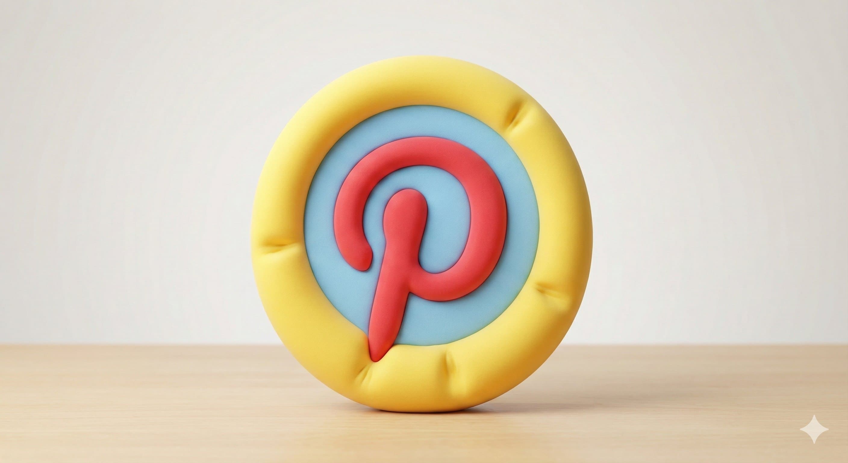 A playful yet photorealistic 3D render of the Pinterest logo