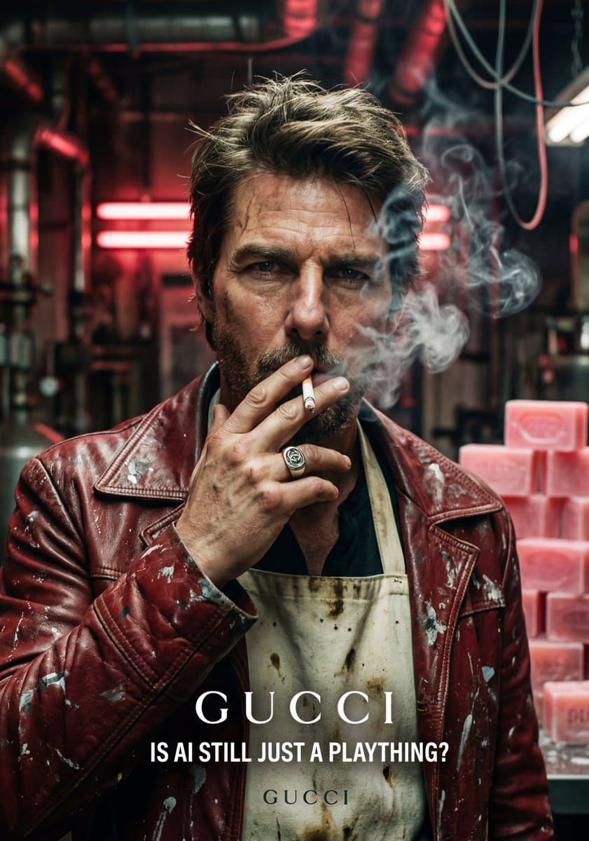 A highly detailed, cinematic portrait of Tom Cruise, featuri