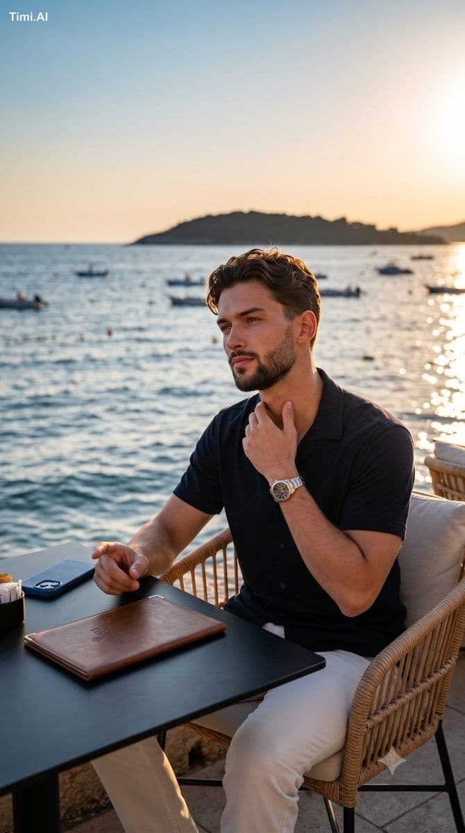 A candid, relaxed profile portrait of a young adult male sea