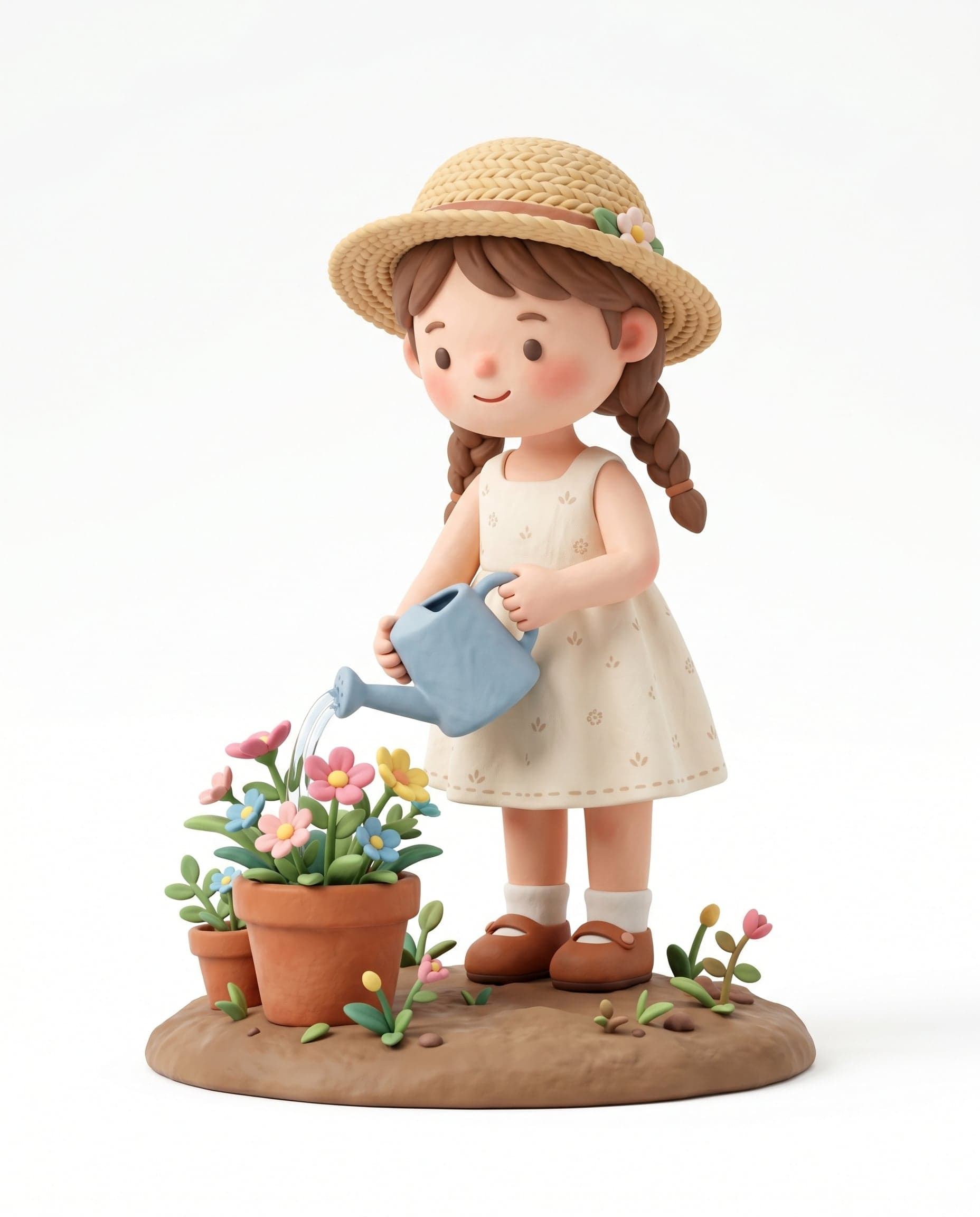 A sweet and exquisitely crafted 3D character. The girl wears