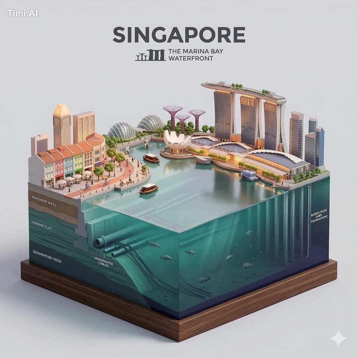 Present a clear, side-facing isometric miniature 3D cartoon