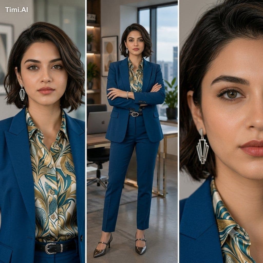 subject": {
    "person": "Young woman with an elegant, prof