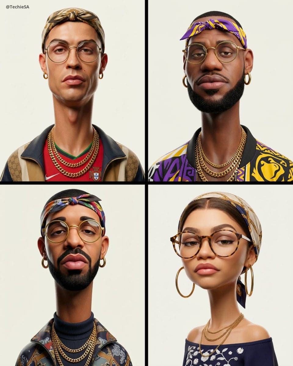 Create an exaggerated stylized 3D caricature character portr
