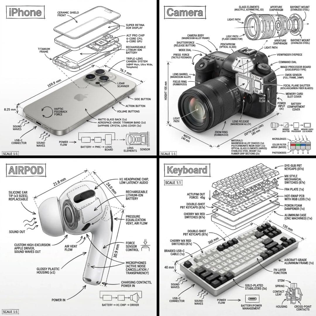 Create an infographic image of [OBJECT], combining a realist