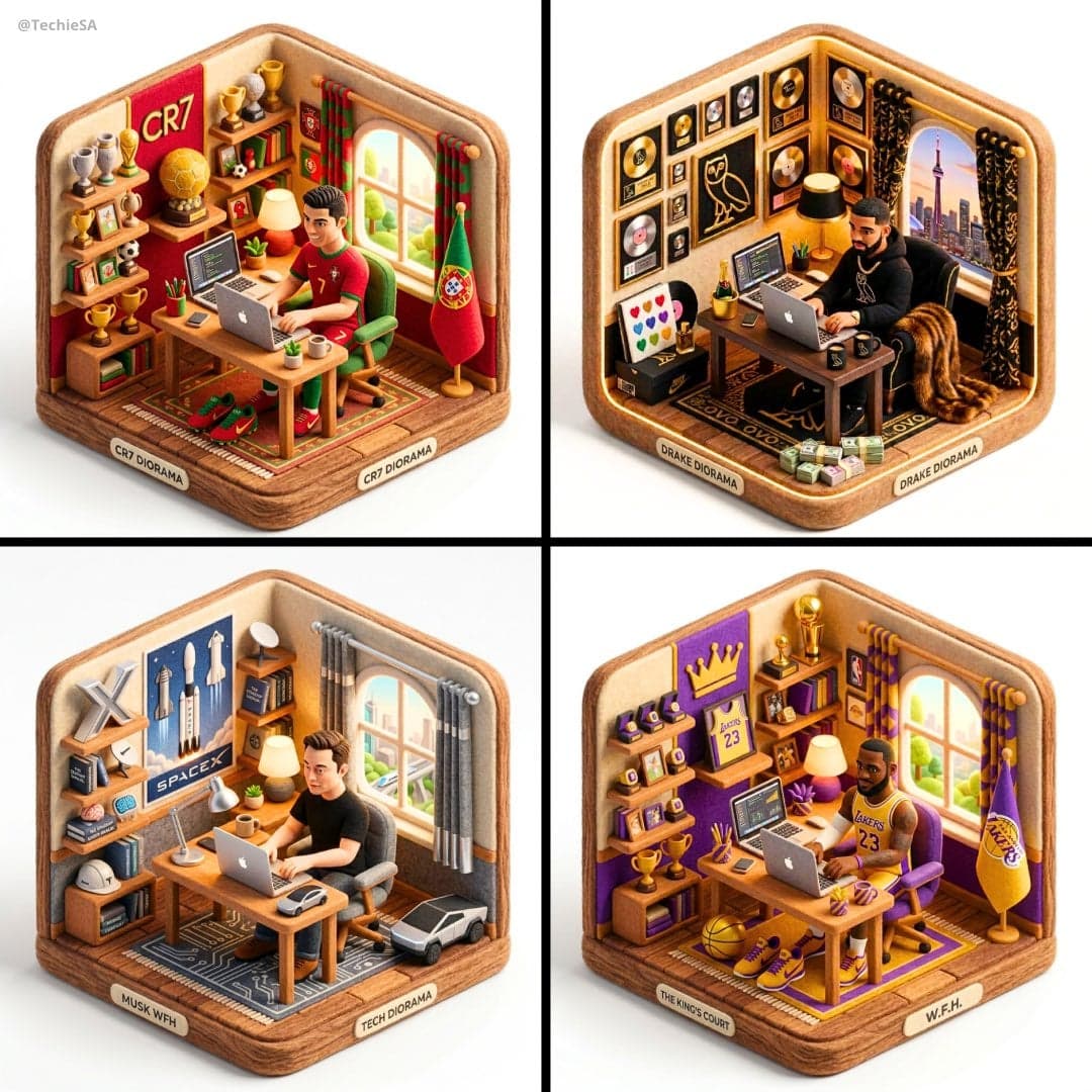 Generate a 3D isometric diorama illustration of [CHARACTER] 