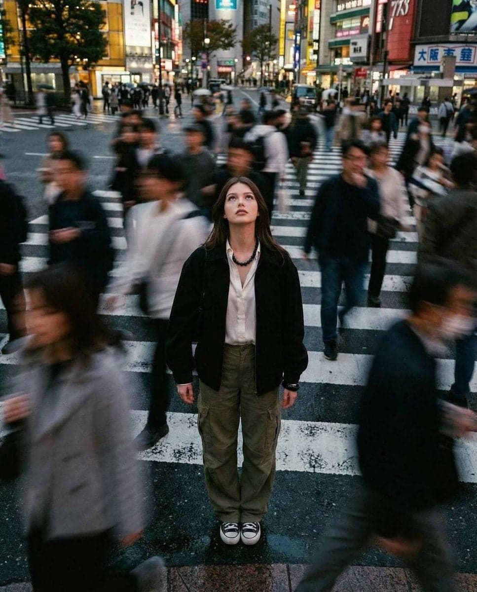 Cinematic street photography capturing a moment in motion wi