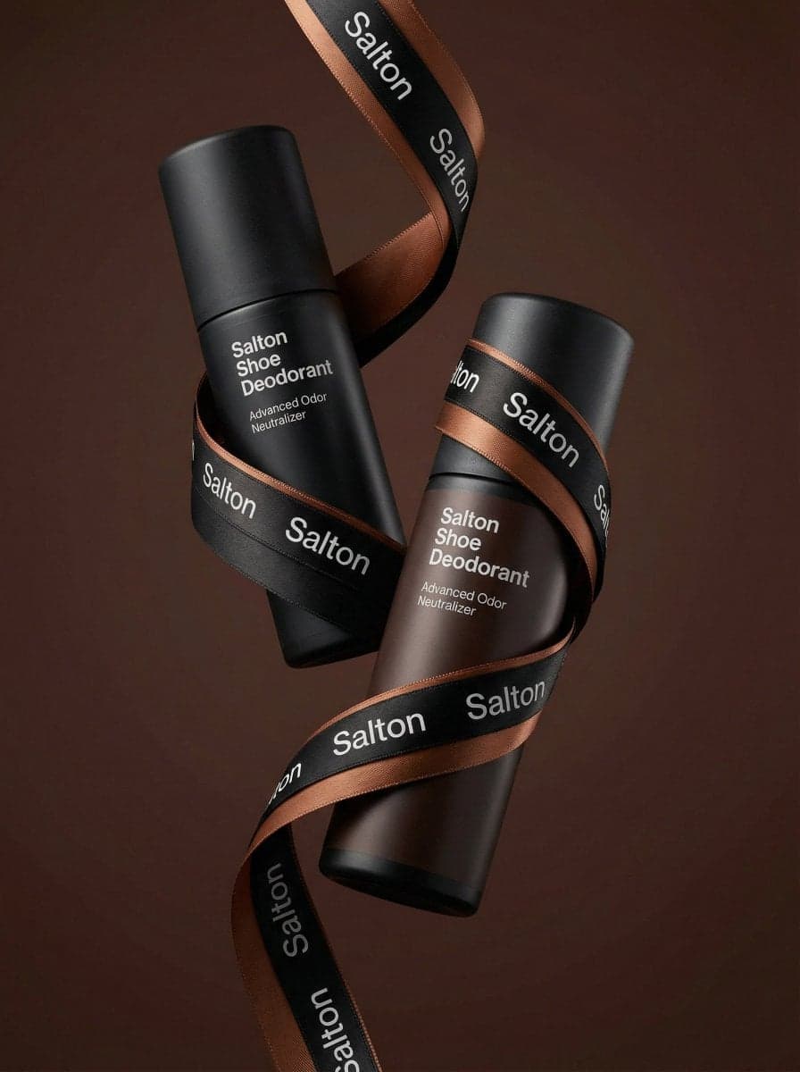 A product photo in a premium advertising style. Two tall mat