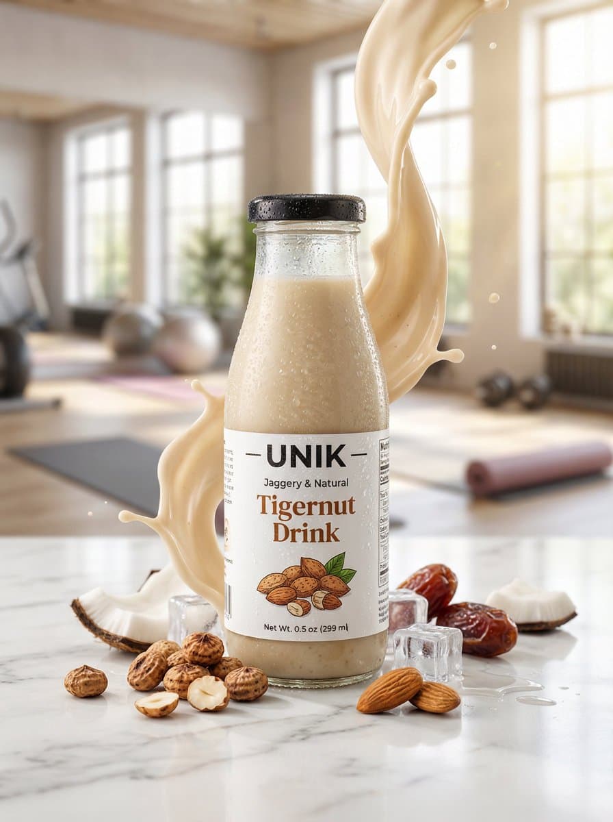 Ultra-realistic lifestyle beverage advertisement featuring a