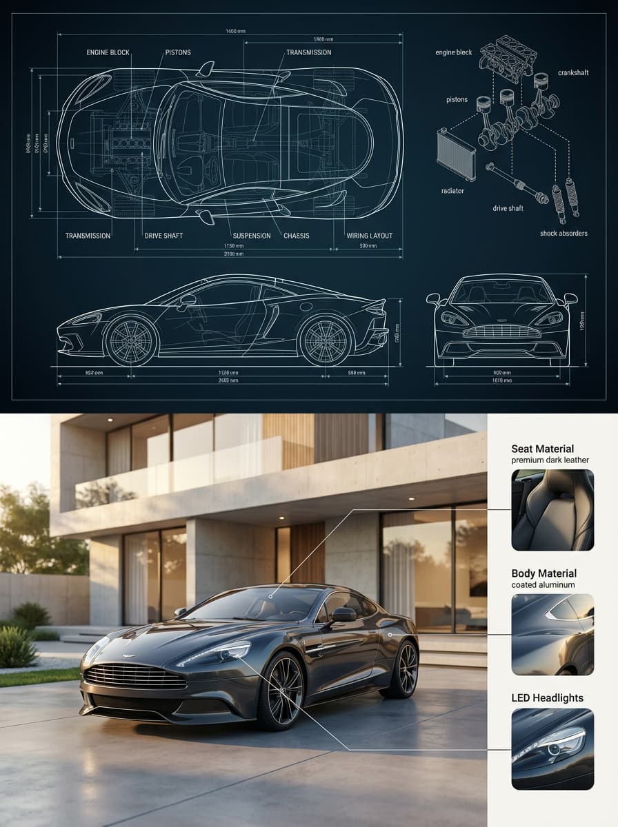 { "objective": "Create a premium split composition showing a