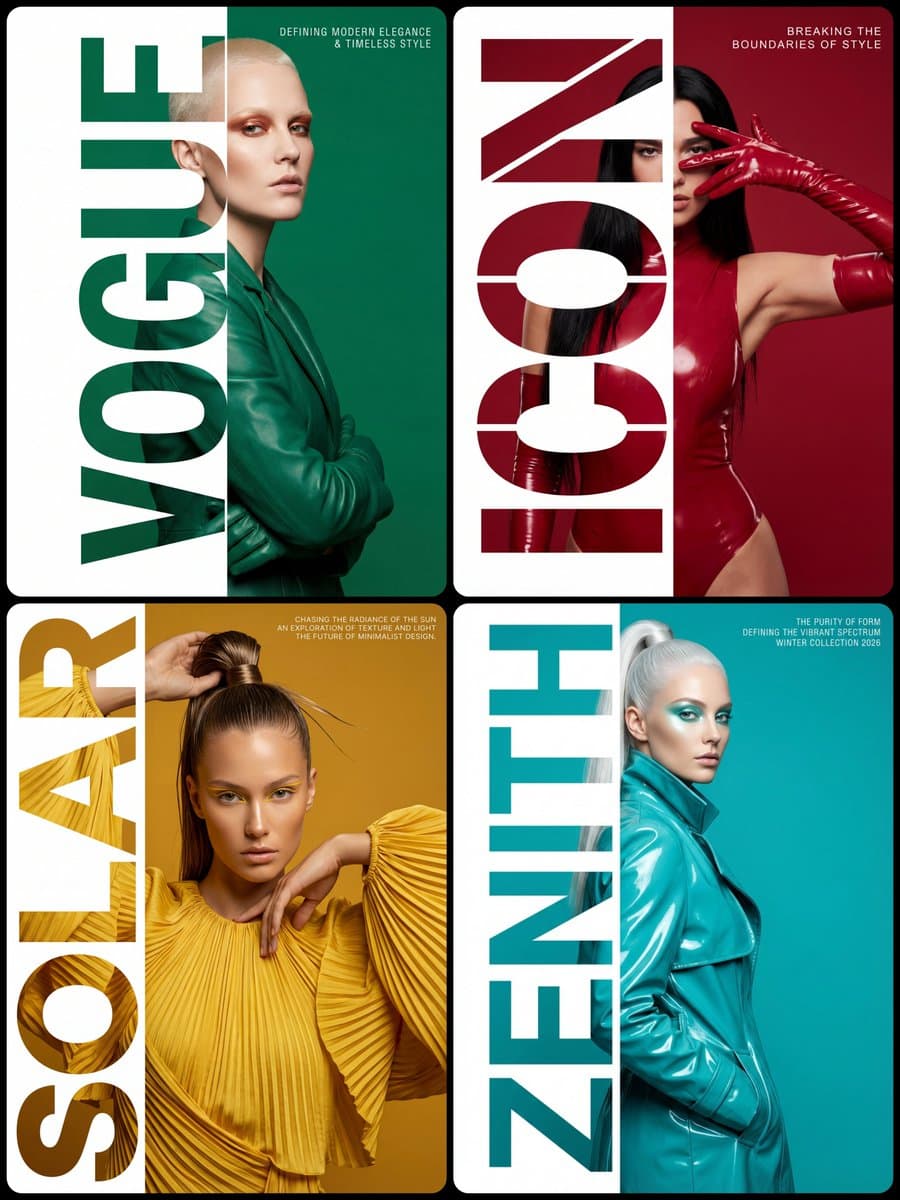 Style & Composition: High-fashion editorial typography poste